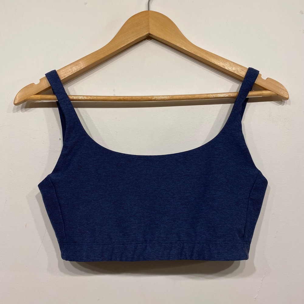 Outdoor Voices Navy Blue Heathered Scoop Neck Sports‎ Bra Size Medium Athletic